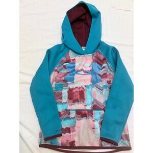 Under Armour Girls Hoodie – Teal & Pink Camo Print – Size small